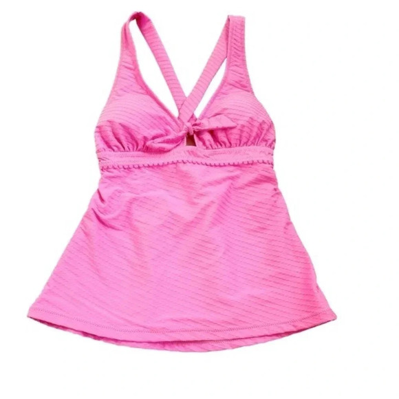 NWT Jessica Simpson Femme Pretty in Pique Strappy Back Swim Tankini Top Size S - Picture 4 of 9